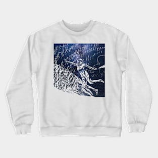 Astronaut And Bots in Galaxy Crewneck Sweatshirt